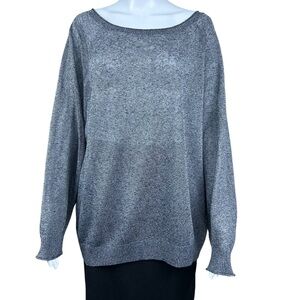 J.Crew Womens Linen Blend Sweater 2X Plus Crewneck Relaxed Fit Boho Lagenlook